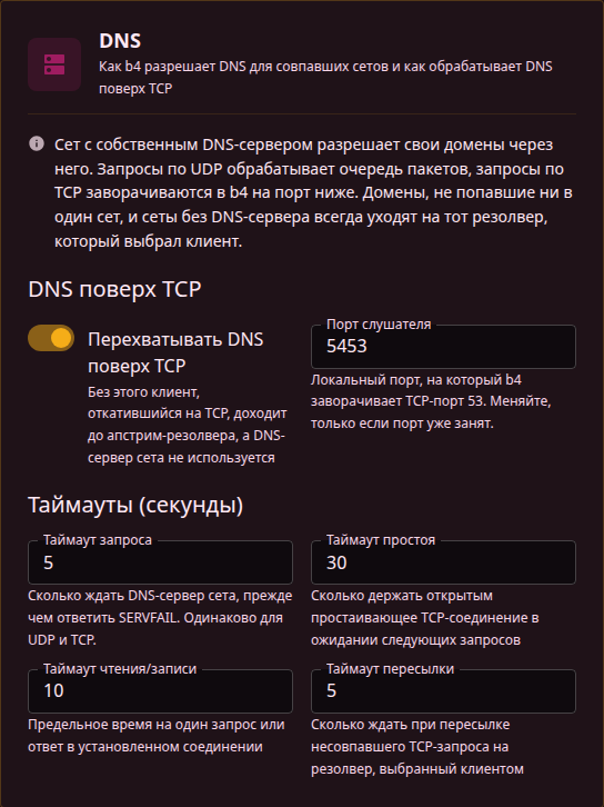 Настройки DNS