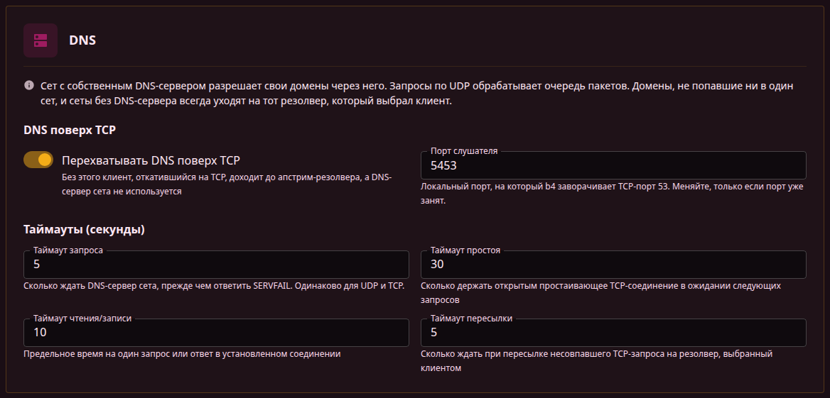 Карточка DNS